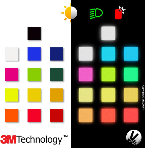 VFLUO Reflective Sticker Sheet for Bike, Motorcycle, Scooter, Helmets, Stroller - Multi-use DIY Adhesive Board