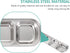 Compartment Pet Tray Food Bowls - 2pcs Stainless Steel Divided Pet Dishes for Kitten Small Dogs Food Water Feeder