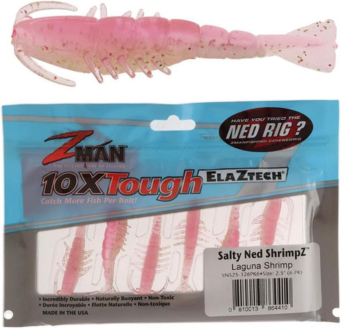 Z-Man SNS25-326PK6 Salty Ned Shrimpz 2.5" Laguna Shrimp 6 Pack