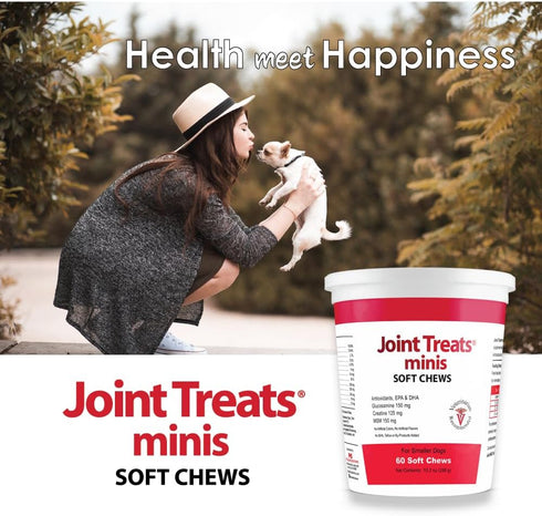 Joint Treats MINIS for Smaller Dogs - 120 Soft Chews with Vitamins, Minerals, Antioxidants, Omega-3 Fatty Acids