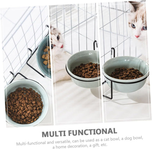 Hanging Pet Bowl Set - Hanging Kennel Water Bowl for Puppy Cages, Pet Feeder, Cat Accessories, Dog Dish with Rack