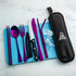 Portable Travel Silverware Set, 10 Pcs Stainless Steel Utensils with Case, Lightweight for Camping, Purple