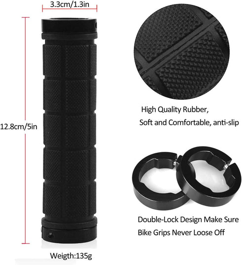 PLATT Bike Handlebar Grips, Comfortable Rubber Bicycle Handle Grip for MTB/BMX