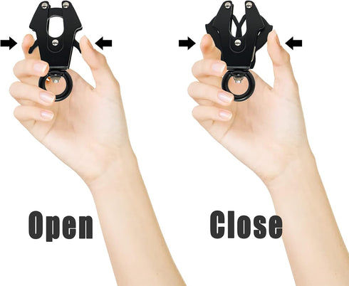 Heavy Duty Dog Leash Clips - Small Quick Release and Lock Snaps, Frog Clip (Ring 0.6 x 2) Black