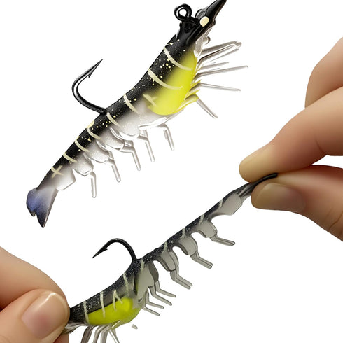 Genrico Set Shrimp Lures for | Realistic and Vibrant PVC Swimbait | Artificial Shrimp Lures and Baits | for r