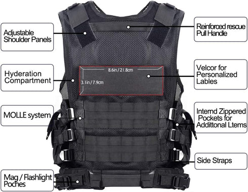 vAv YAKEDA Tactical Vest Outdoor Ultra-Light Adjustable Breathable Training Airsoft Vest for Adults