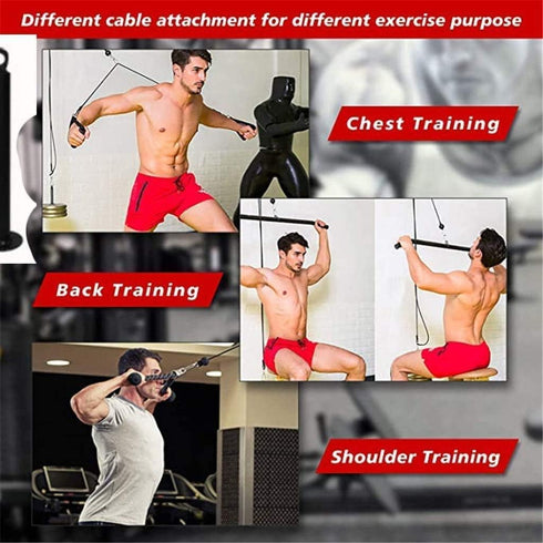 Upgraded Cable Pulley System - DIY LAT and Lift Weight Pulley Machine Attachment for Home Gym