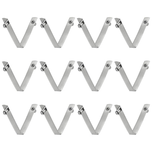 HARFINGTON 12pcs Double Button Kayak Paddle Snap Spring Clip, 50x6.3mm 65Mn Spring Steel for Tent Umbrella Camping