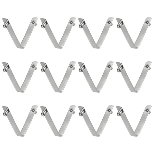 HARFINGTON 12pcs Double Button Kayak Paddle Snap Spring Clip, 50x6.3mm 65Mn Spring Steel for Tent Umbrella Camping