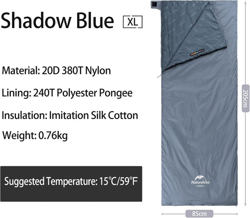 Naturehike Ultralight Sleeping Bag - Lightweight Envelope, Portable Waterproof Comfort with Compression Sack for Camping