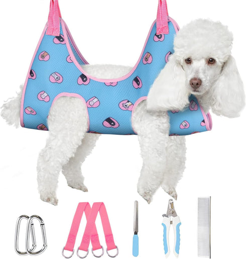 Supet Dog Grooming Hammock Harness for Dogs Cats, Relaxation Pet Nail Clipper