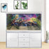 Aquarium Background with Galaxy Space Planet Design - Waterfall Landscape Tapestry for Fish Tank Decor