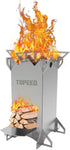 Portable Stainless Steel Backpacking Camping Rocket Stove for Outdoor Cooking, Hiking, Survival, Picnic BBQ