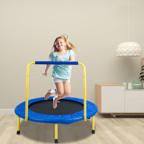 3FT 36" 3+ VEVOR Trampoline for Kids, Trampolines Indoor/Outdoor Trampoline for Toddlers, Foldable Mini Baby Jump Toy