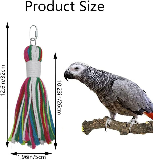 ASOCEA Pet Bird Parrot Colorful Cotton Rope Chew Toys for Cockatiels, Macaws, Parrots