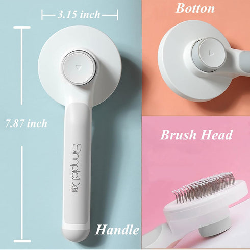 Self Cleaning Slicker Brush for Dogs and Cats, Pet Grooming Hair Brush for Undercoat, Loose Hair, Mats, Tangles