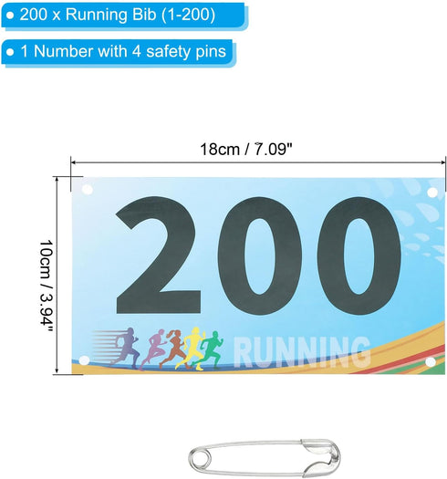 Tear-Resistant Running Bib Numbers with Safety Pins | Ideal for Marathons & Sports Events