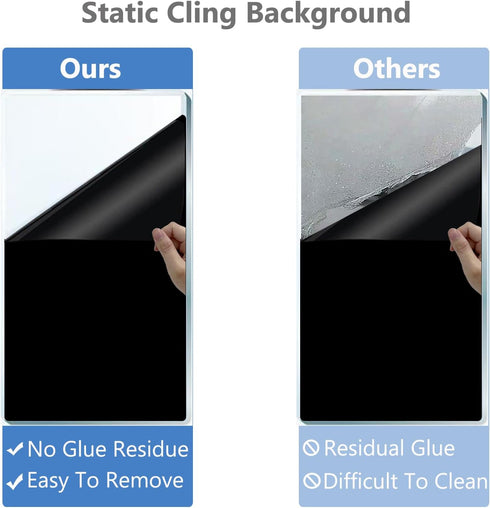 Aquarium Background Static Cling Black Fish Tank Wallpaper, 28 x 12 in Vinyl Backdrop
