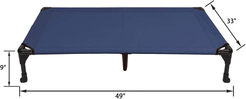 Veehoo Cooling Elevated Dog Bed - Portable Raised Cot with Washable Breathable Mesh, No-Slip Feet, X Large, Indoor &