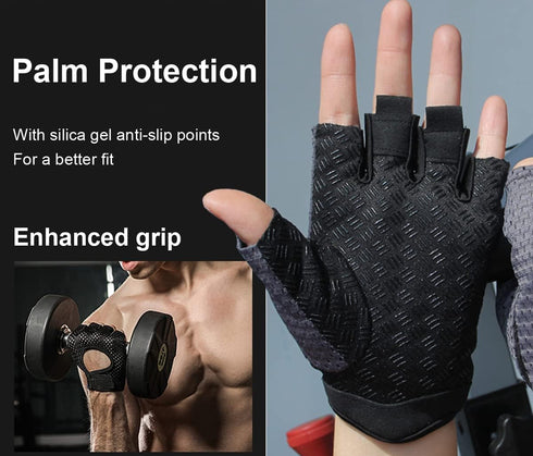 SUJAYU Gym Gloves Workout Gloves Women Men, Anti-Slip Breathable Gym Essentials Women for Weightlifting Cycling