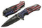 SZCO Supplies 300552-US American Flag Assisted Open Liner Lock Folding Knife, 8" Length, Red/White/Blue