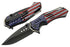 SZCO Supplies 300552-US American Flag Assisted Open Liner Lock Folding Knife, 8" Length, Red/White/Blue