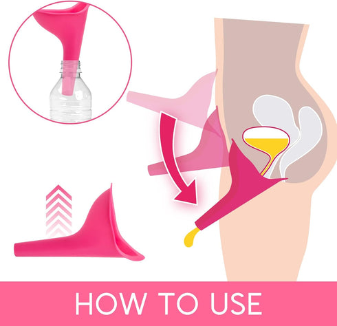 Urinal for Women, 4PCS Female Urinal Pee Funnel Portable Urination Device for Camping Travel Hiking Gear
