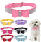 Small Dog Collar, Puppy Rhinestone Bow Knot Crystal Diamond Bling Collar for Girl Puppy Cat, Pink XS