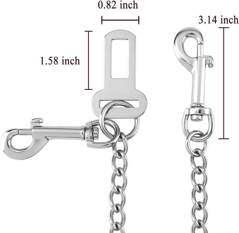 Attachment-33 Inch Mogoko Stainless Steel No chew Dog Car Seat Belt, Pet Vehicle Safety Restraint Cable, Heavy Duty Big