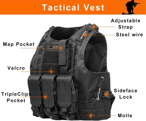 Lightweight Adjustable Tactical Vest with Removable Pouch by AZB