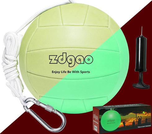 Portable Tetherball-Glow in The Dark Replacement Tether Ball with Carabiner, Ball Pump