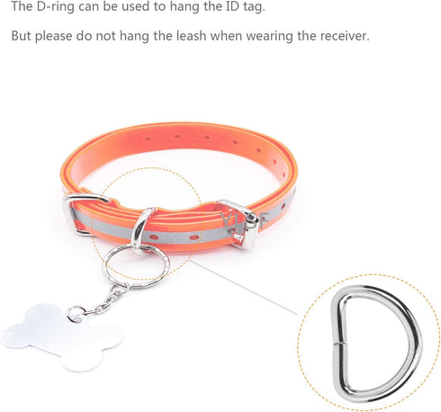 Dog Collar Strap for Electronic Training Shock Collar Receivers, Adjustable Waterproof 3/4 Inch Replacement