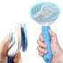 Dog Brush for Shedding, Self-Cleaning Pet Brush, Blue, Removes Loose Hair and Tangles