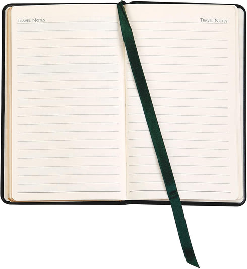 Golf Journal with Graphic Image On The Green, Score Log Book, Genuine Full Grain Leather (Green, Compact - 3" x 5")