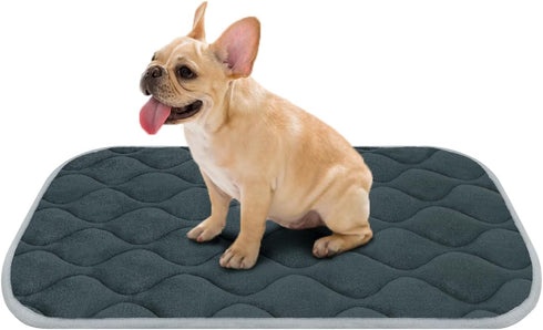 furrybaby Dog Bed Mat, Flat Crate Mat with Anti-Slip Bottom, Machine Washable Pet Kennel Pad (M 30x19'', Grey)