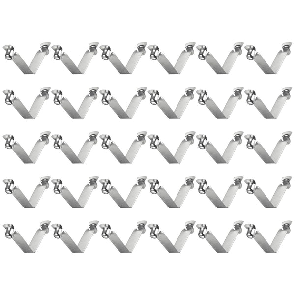 HARFINGTON 30pcs Double Button Kayak Paddle Snap Spring Clip, 8x8x46mm, 65Mn Spring Steel V-Shaped Hollow Lift Clips