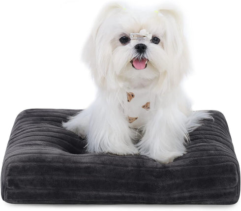 Washable Dog Beds for XX-Small Dogs, Deluxe Thick Flannel Fluffy Comfy Kennel Pad, Anti-Slip & Anti-Scratch Pet