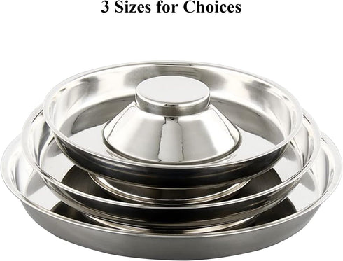 Stainless Steel Pet Bowl for Puppy and Cat, Dog Food and Water Feeding Bowl, 2PC, M Size