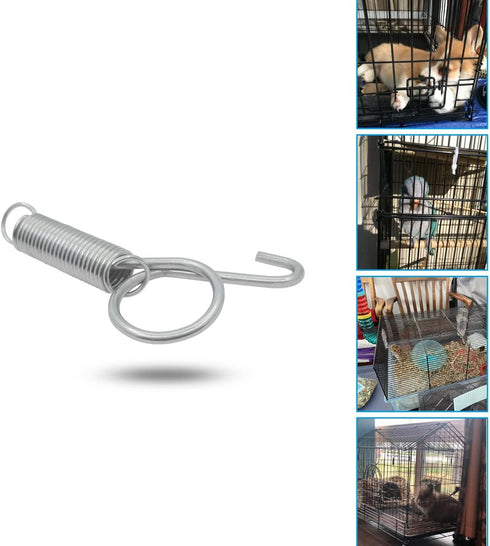 10 Pack Rabbit Cages Door Metal Finger Spring Latch Hook Multi-Functional Pet Cages Door Spring Latch for Fixing Small Animal, Rabbit, Dog, Cat, Parrot, Guinea Pig,Squirrel, Pet Cage Door