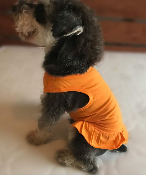Pet Clothes Small Dog Blank Color Sport Dress T-Shirts Tee Dresses Tanks Top for Small Female Dogs, 100% Cotton (XS,
