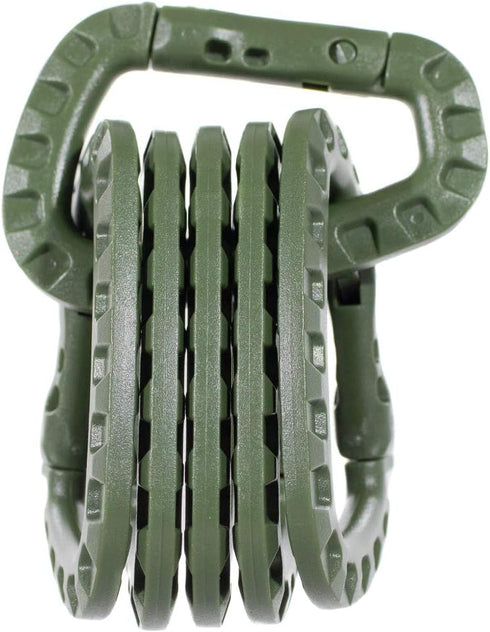 Tactical Carabiner Keychain 6 Pack, Durable Plastic Carabiners, Lightweight Utility Hooks for Backpacks