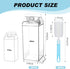 Yiyiring 4 Pack 64 oz Large Milk Carton Water Bottle with Cleaning Brush Clear Plastic Milk Bottle Portable Leakproof