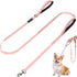 6 ft Dog Leash for Small to Medium Dogs with 3 Reflective Stitching and 2 Traffic Padded Handles (Pink 1 Pack)