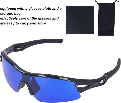 Golf Ball Finder Glasses, Polarized Blue Lens UV Proof Sun Protection Grass Filter