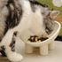Four-Legs Ceramic Cat Bowl, Chubby Cute Pet Bowls, Matte Crème