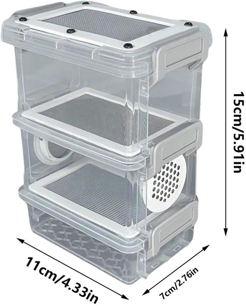 Genrico Flour Breeding Kit | Stable Multi-Layer Container with Breathable Filter, Silk Watching | for Reptiles