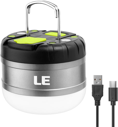 LE LED Camping Lantern - 310LM, Rechargeable, Waterproof, Mini Flashlight with Magnetic Base for Outdoor Use