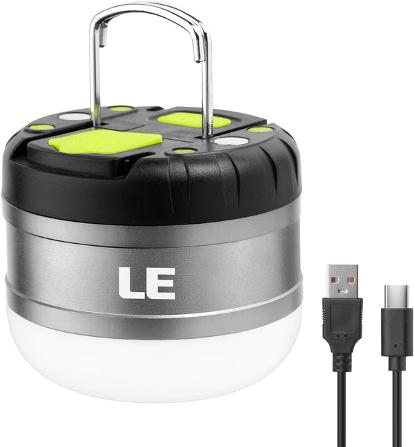 LE LED Camping Lantern - 310LM, Rechargeable, Waterproof, Mini Flashlight with Magnetic Base for Outdoor Use