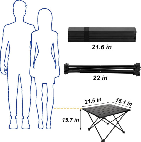 Godely Folding Camping Table,Outdoor Side Table,Carbon Steel Material,Collapsible Table Lightweight with Carry Bag