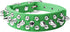 Spiked Dog Collar, Soft PU Leather Adjustable Pet Collars with Rivet Spike for Small Breeds (M, Green)